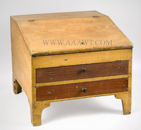 Tabletop Desk with Drawers, Slant Lid, Fancy Paint
Vermont
Early 19th Century, entire view